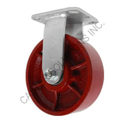 8" x 2" Rigid Plate Caster with Ductile Steel Wheel