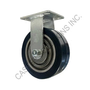 8" x 2" Rigid Plate Caster with Dual Ergo Wheel