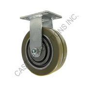8" x 2" Rigid Plate Caster with Dual Ergo Wheel