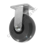 8" x 2" Rigid Plate Caster with Ergolastomer™ Wheel