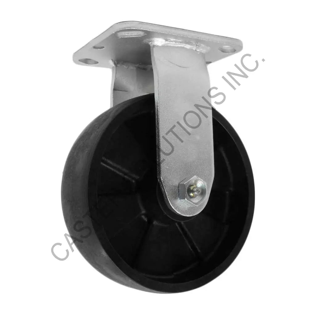 8" x 2" Rigid Plate Caster with MaxRok™ Wheel