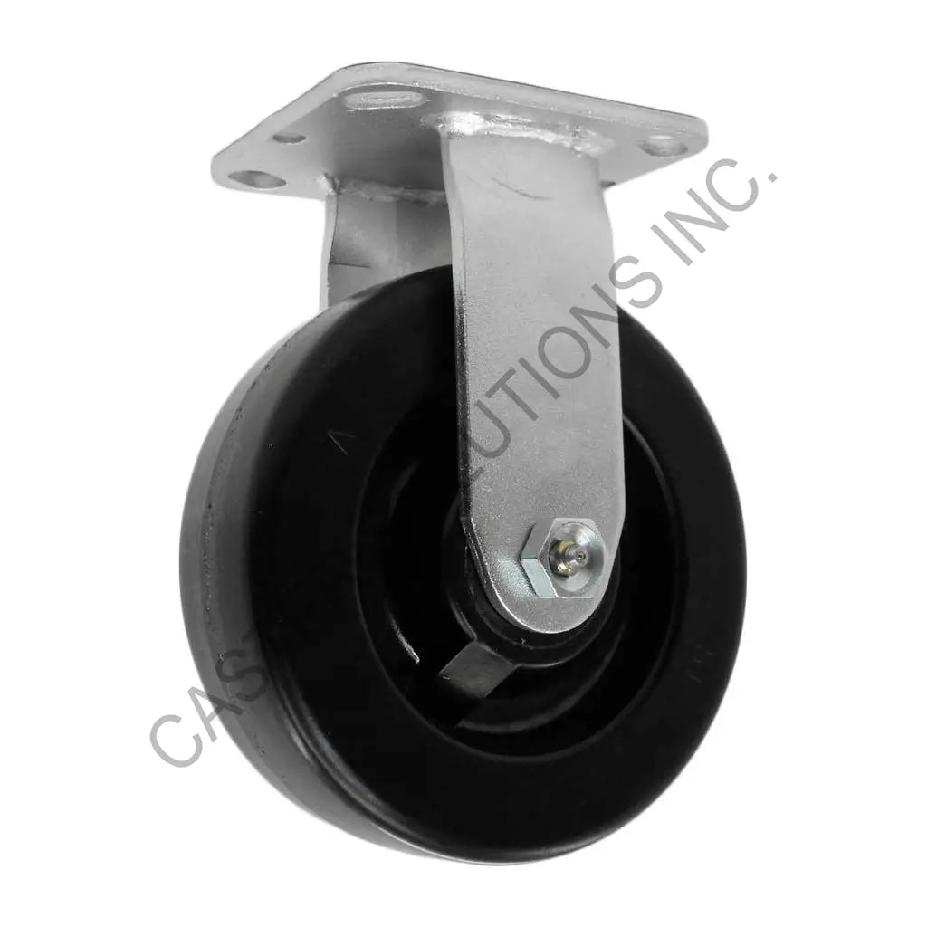 8" x 2" Rigid Plate Caster with Phenolic Wheel