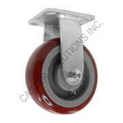 8" x 2" Rigid Plate Caster with Poly-Pro™ Wheel