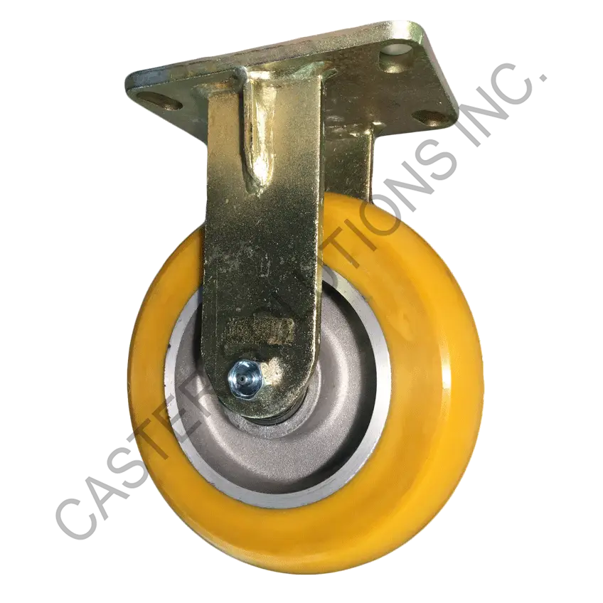 8" x 2" Rigid Plate Caster with UltraFlex™ Wheel