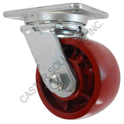 12" x 3" Swivel Plate Caster with Crowned Ductile Steel Wheel
