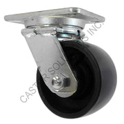 6" x 3" Swivel Plate Caster with Energy Saver Polyon Wheel