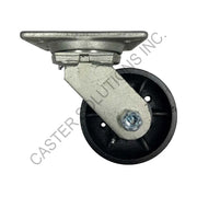 12" x 3" Swivel Plate Caster with Cast Iron V-Groove Wheel