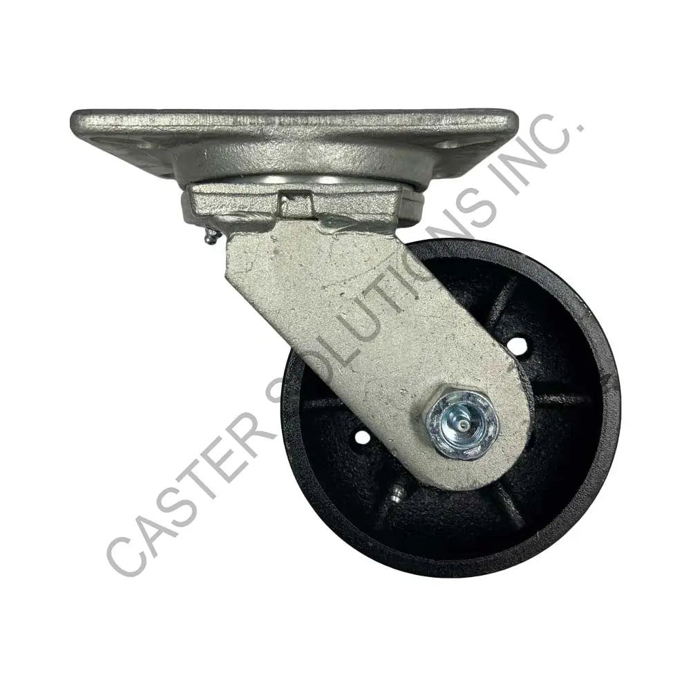 12" x 3" Swivel Plate Caster with Cast Iron V-Groove Wheel