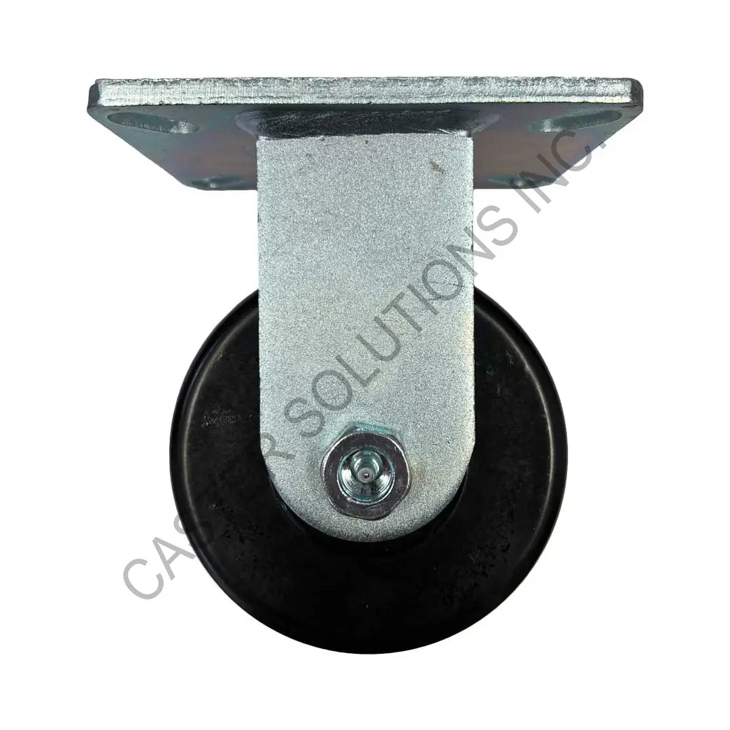 12" x 3" Rigid Plate Caster with Phenolic Wheel