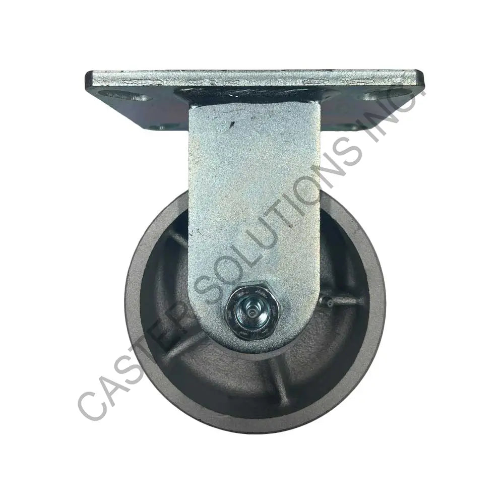 12" x 3" Rigid Plate Caster with Semi-Steel Wheel