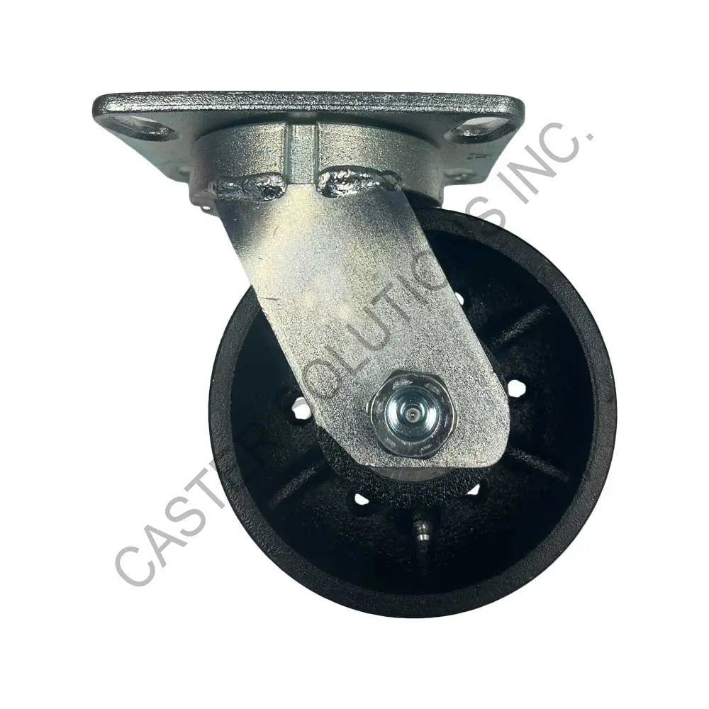 12" x 3" Swivel Plate Caster with Cast Iron V-Groove Wheel