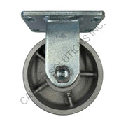 12" x 3" Rigid Plate Caster with Semi-Steel Wheel