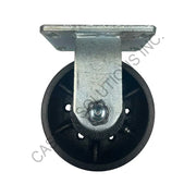 12" x 3" Rigid Plate Caster with Cast Iron V-Groove Wheel