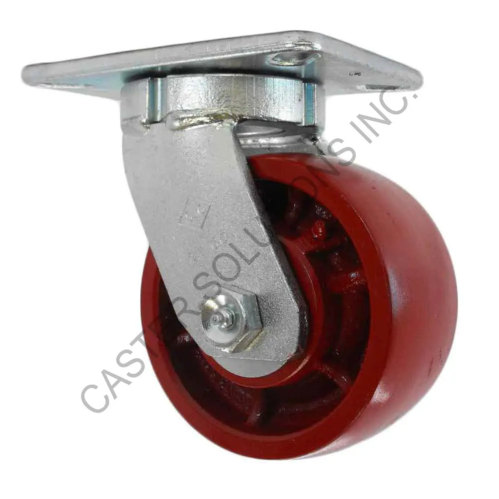12" x 3" Swivel Plate Caster with Crowned Ductile Steel Wheel