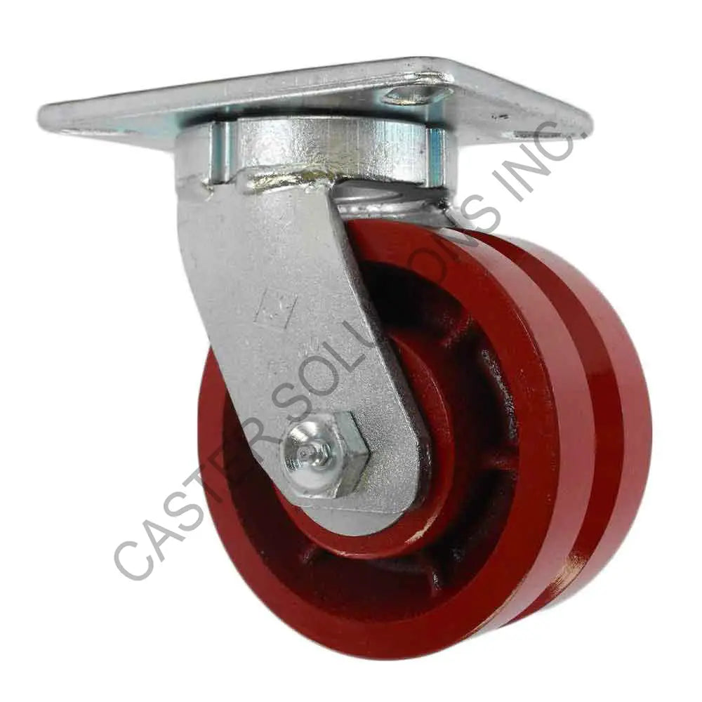 10" x 3" Swivel Plate Caster with Ductile V-Groove Wheel