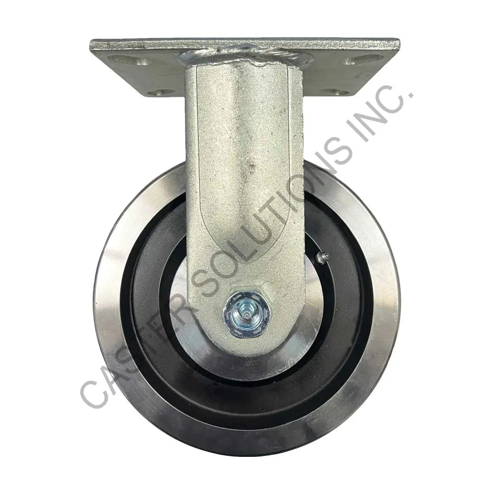 12" x 3" Rigid Plate Caster with Forged Steel Wheel
