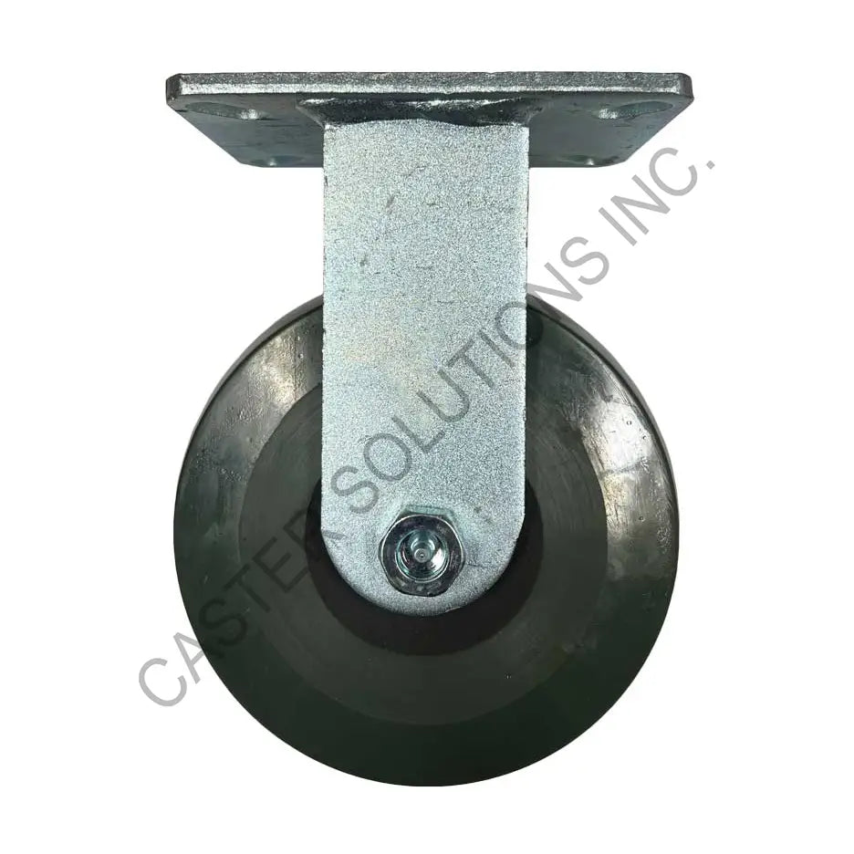 12" x 3" Rigid Plate Caster with Ergolastomer™ Wheel