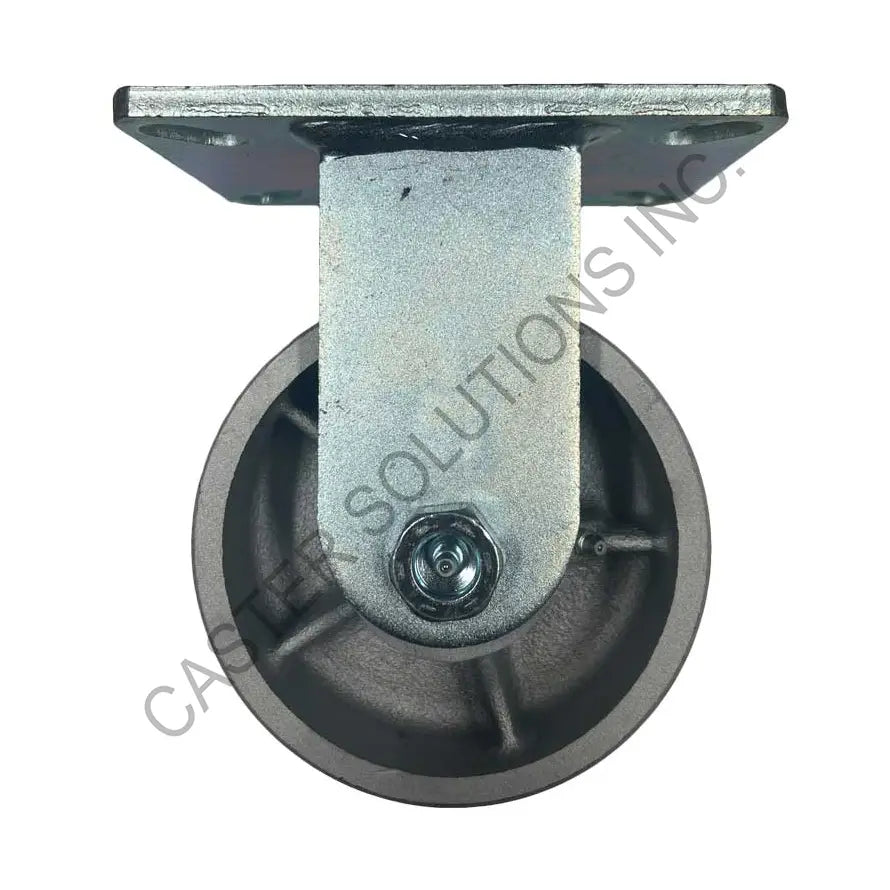 12" x 3" Rigid Plate Caster with Semi-Steel Wheel