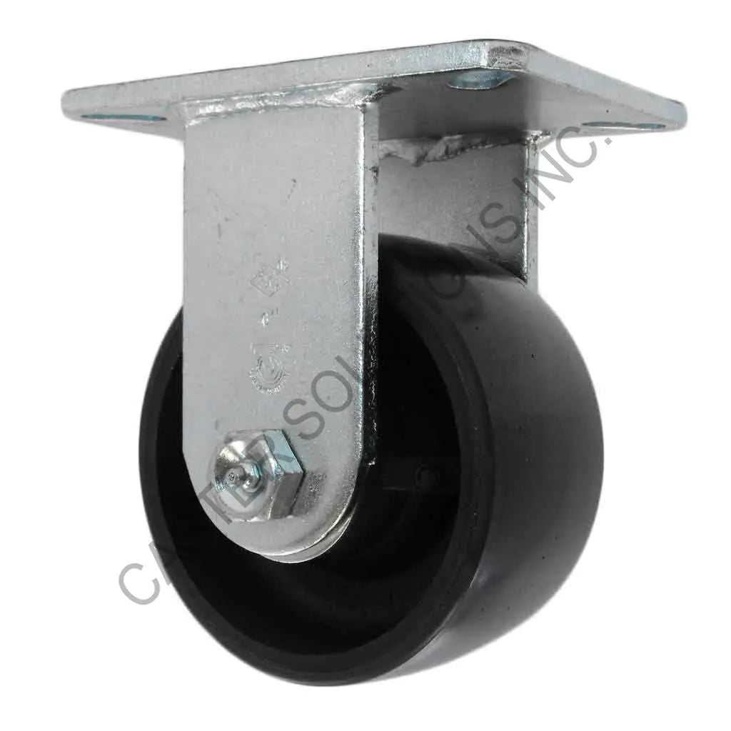 12" x 3" Rigid Plate Caster with Energy Saver Polyon Wheel