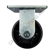 12" x 3" Rigid Plate Caster with Cast Iron V-Groove Wheel