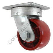 12" x 3" Swivel Plate Caster with Crowned Ductile Steel Wheel