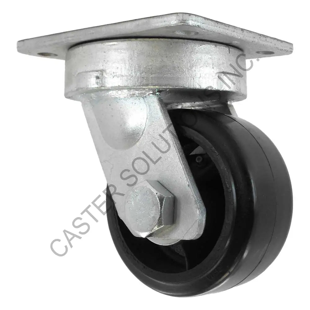 12" x 3" Swivel Plate Caster with Mold-On Rubber Wheel