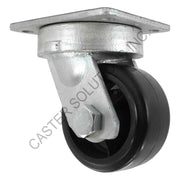 12" x 3" Swivel Plate Caster with Mold-On Rubber Wheel