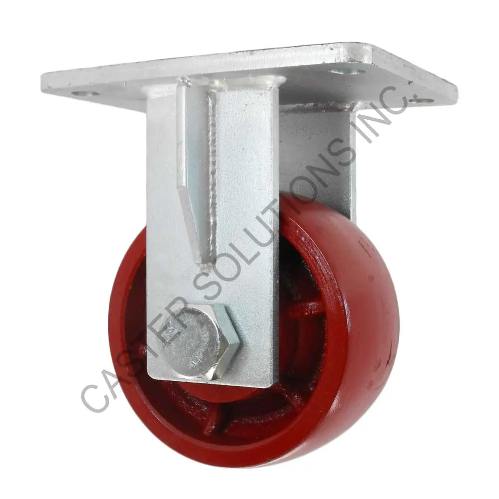 12" x 3" Rigid Plate Caster with Crowned Ductile Steel Wheel