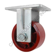 12" x 3" Rigid Plate Caster with Ductile Steel Wheel