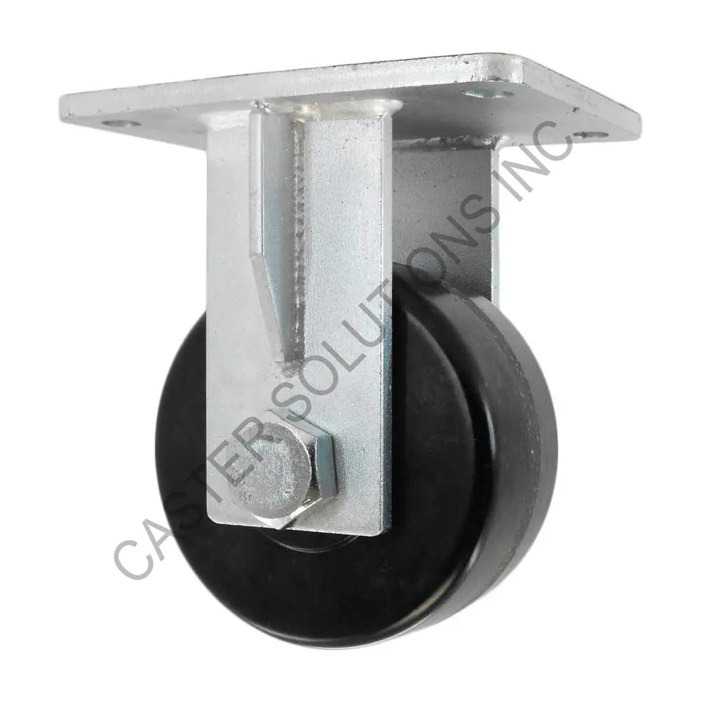 12" x 3" Rigid Plate Caster with Phenolic Wheel