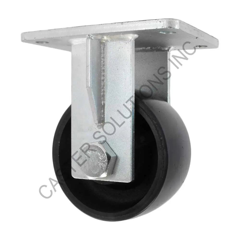 12" x 3" Rigid Plate Caster with Energy Saver Polyon Wheel