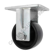 12" x 3" Rigid Plate Caster with Energy Saver Polyon Wheel
