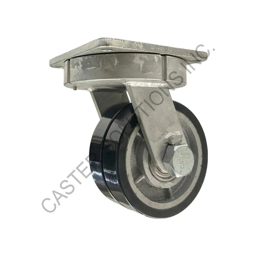 10" x 4" Swivel Plate Caster with Dual Ergo Wheel