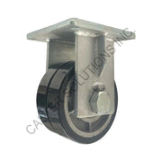 10" x 4" Rigid Plate Caster with Dual Ergo Wheel