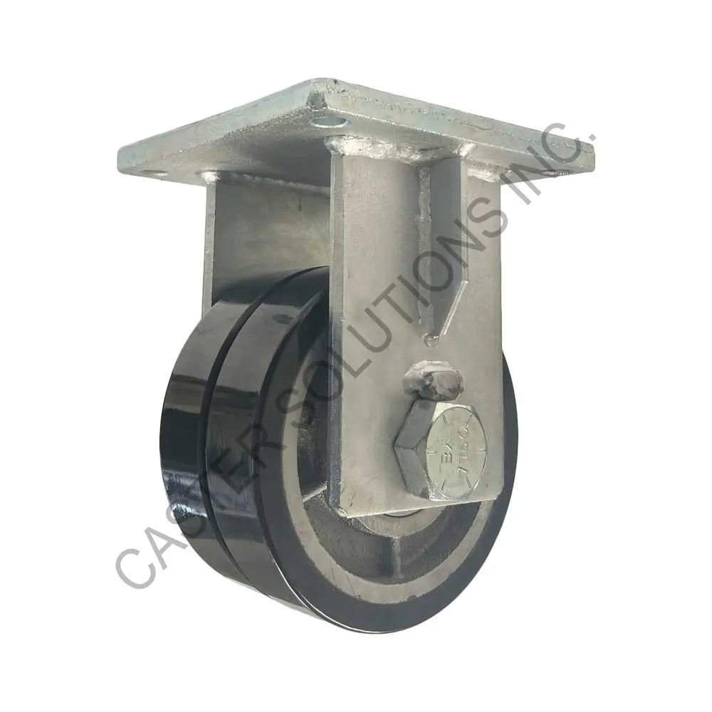 10" x 4" Rigid Plate Caster with Dual Ergo Wheel