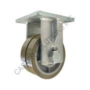 10" x 4" Rigid Plate Caster with Dual Ergo Wheel
