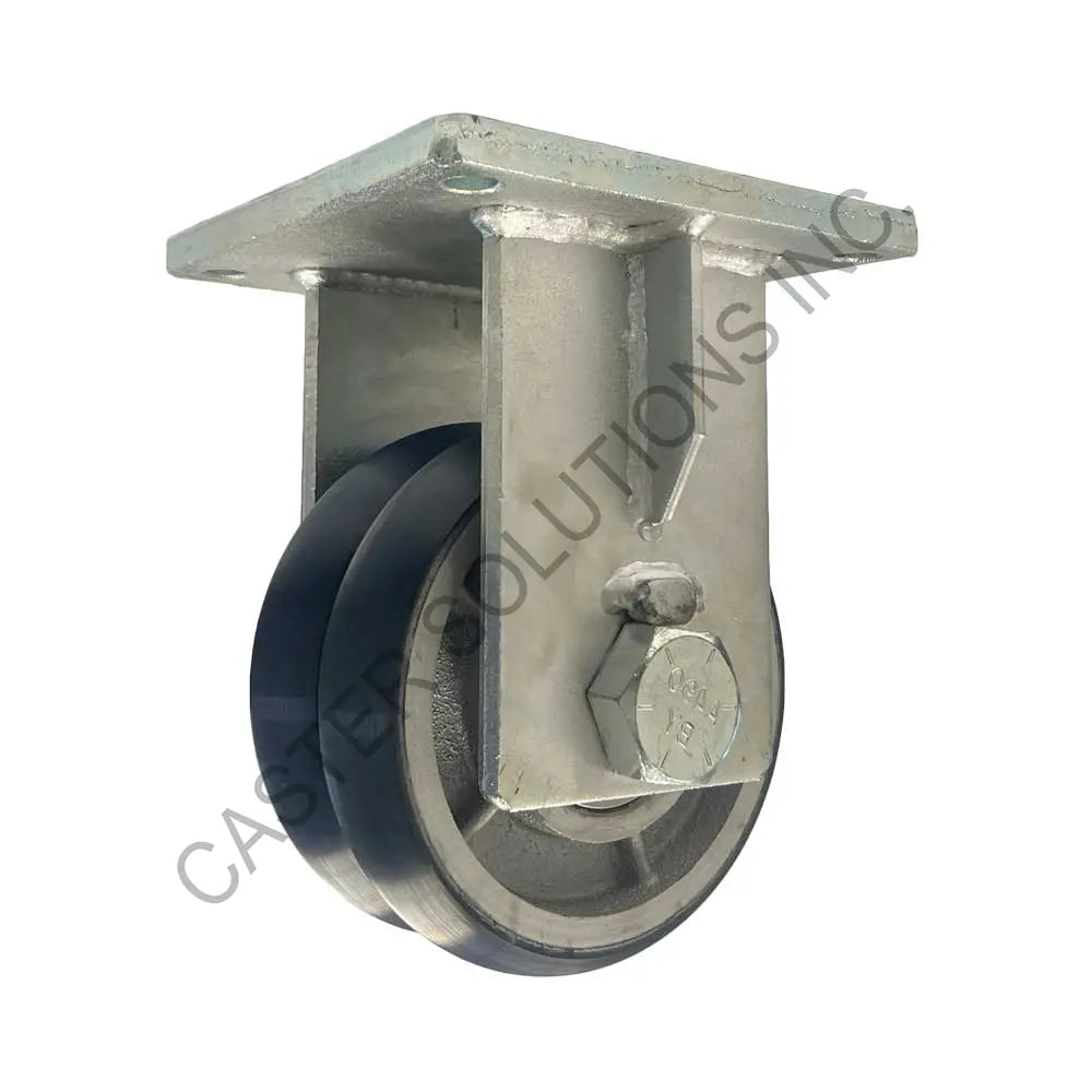 10" x 4" Rigid Plate Caster with Dual Ergo Wheel