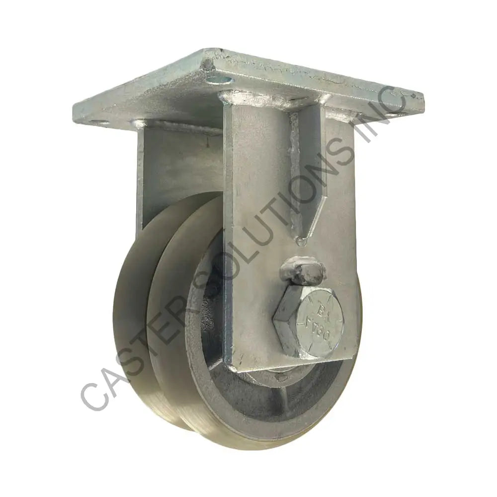 10" x 4" Rigid Plate Caster with Dual Ergo Wheel