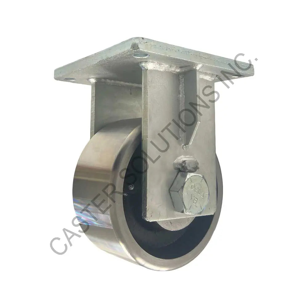 12" x 4" Rigid Plate Caster with Forged Steel Wheel