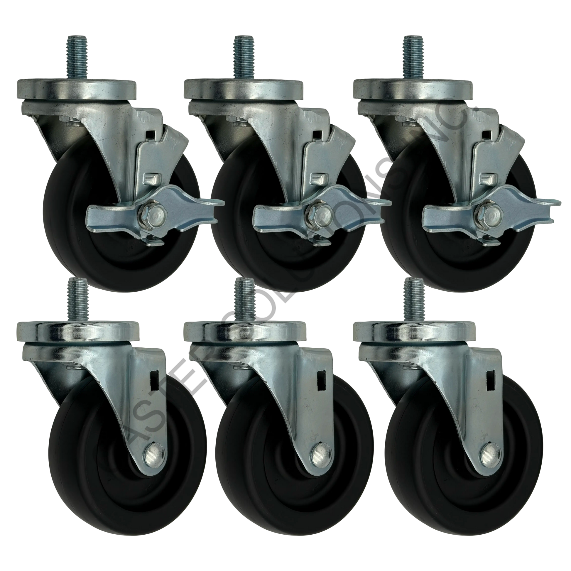 True 830278 Kit - (6) Swivel Stem Casters - (3) w/ Brake