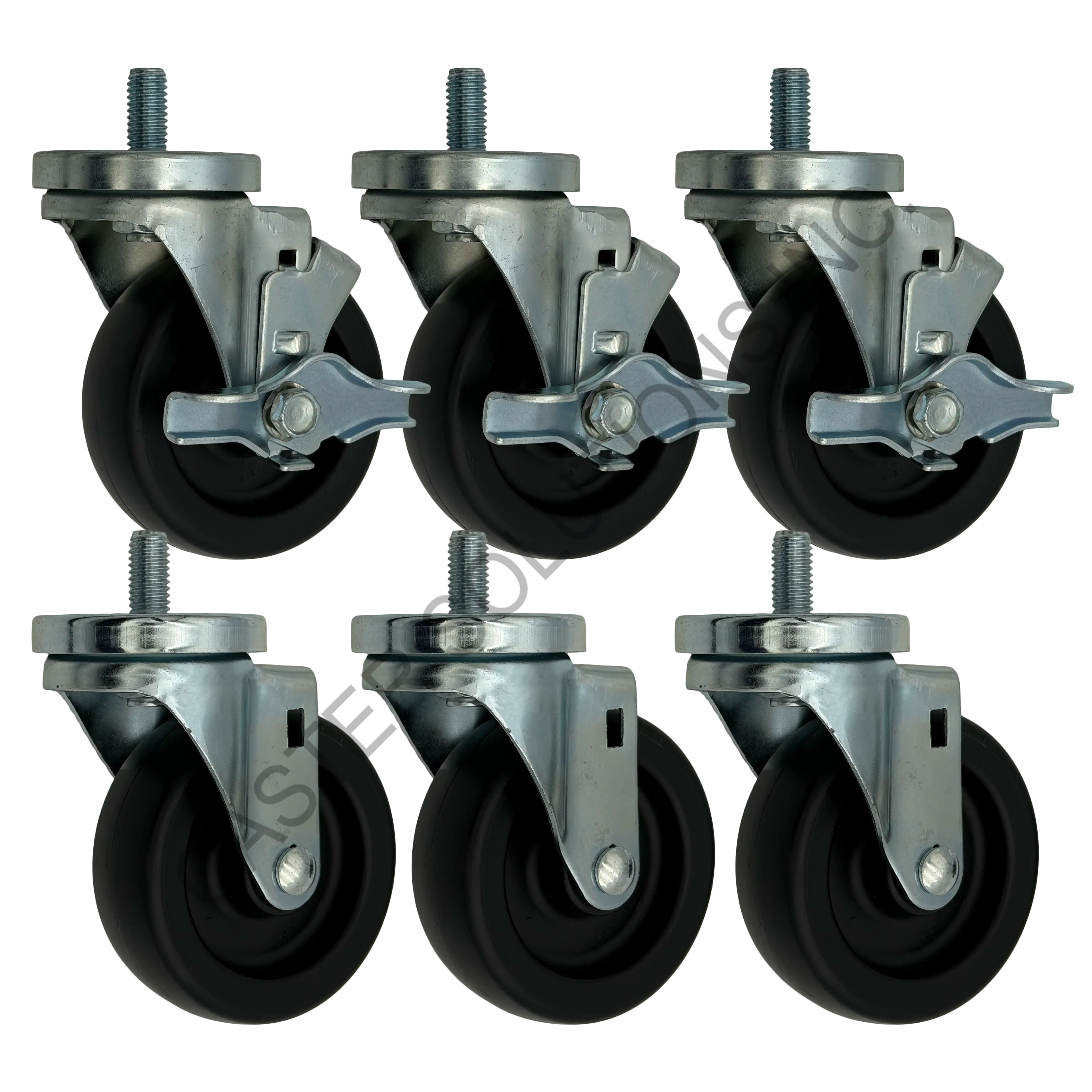 True 830278 Kit - (6) Swivel Stem Casters - (3) w/ Brake