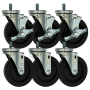 True 830283 Kit - (6) Swivel Stem Casters - (3) w/ Brake