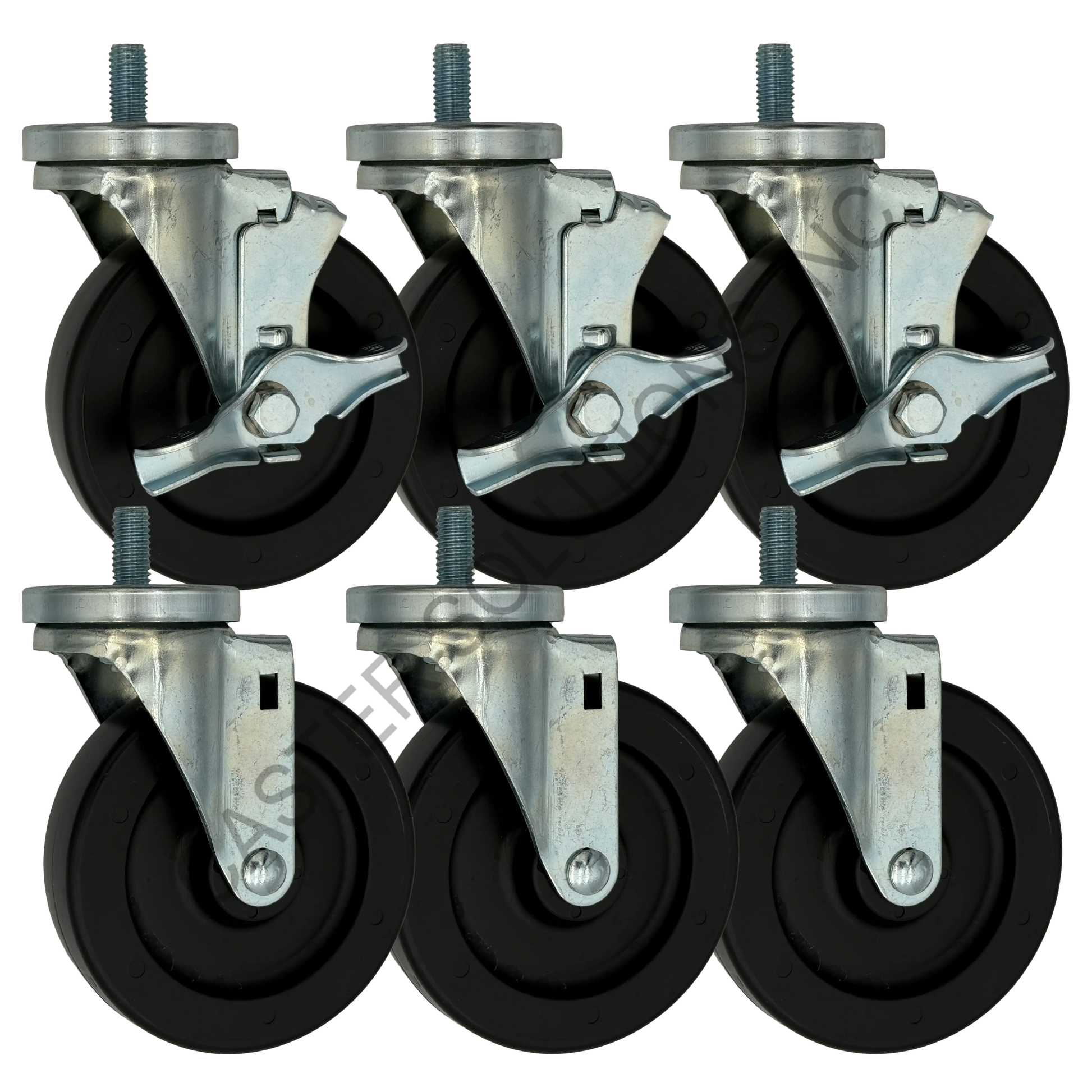 True 830283 Kit - (6) Swivel Stem Casters - (3) w/ Brake