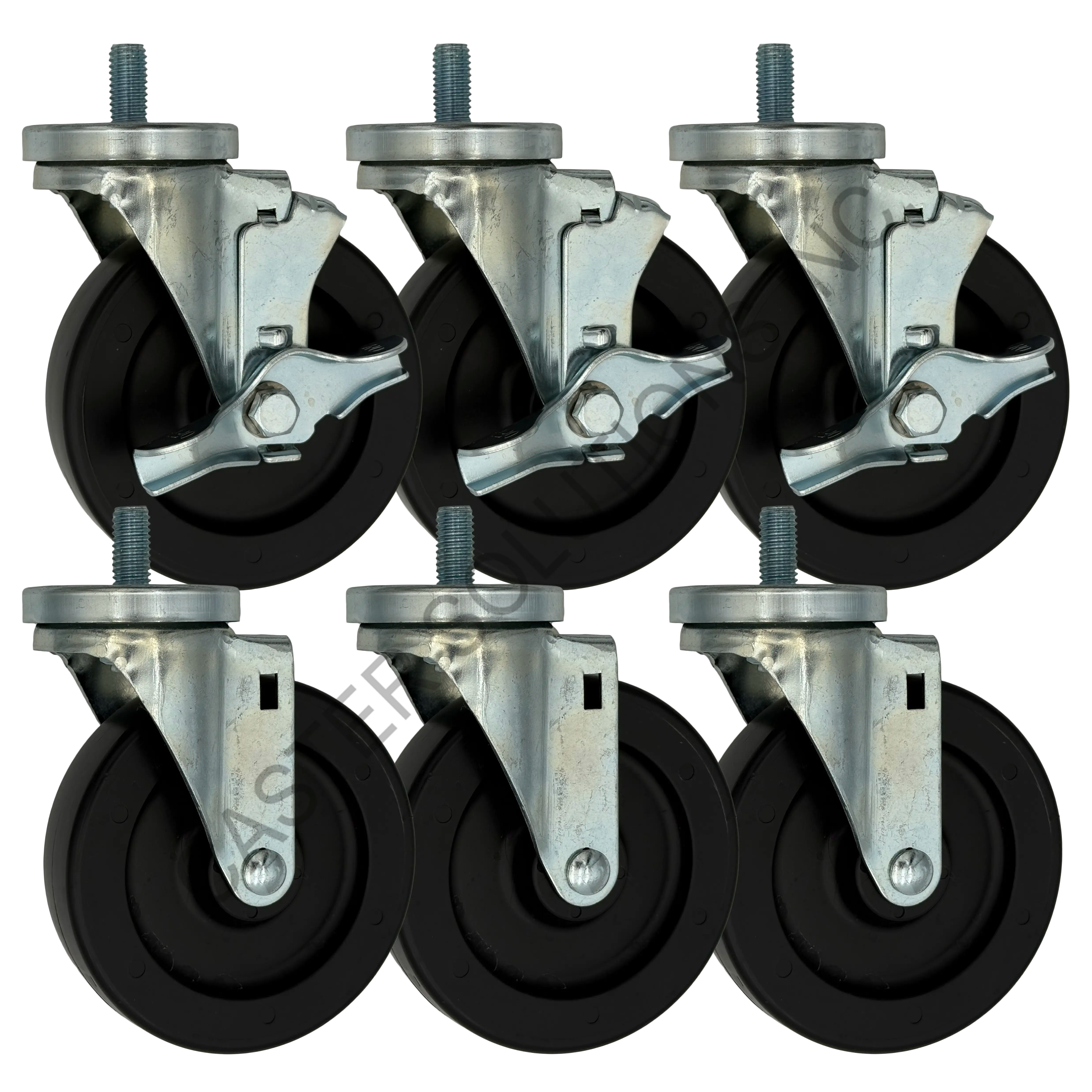 True 830283 Kit - (6) Swivel Stem Casters - (3) w/ Brake