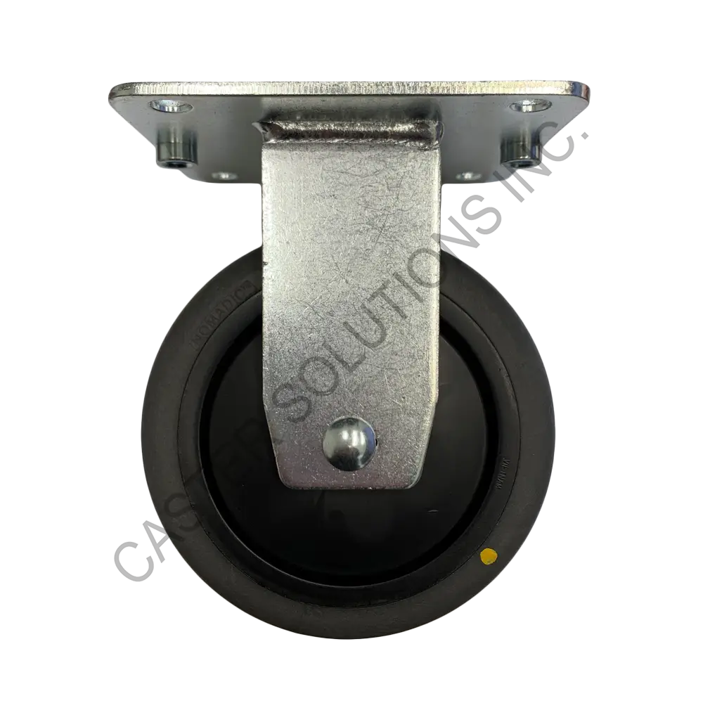 5" x 1.25" Creform Rigid Plate Caster with Conductive Thermoplastic Rubber Wheel