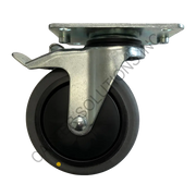 5" x 1.25" Creform Total-locking Plate Caster with Conductive Thermoplastic Rubber Wheel