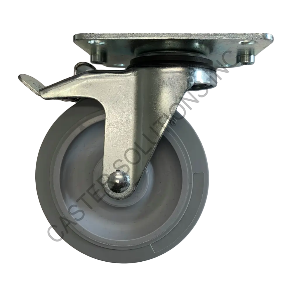 5" x 1.25" Creform Total-locking Plate Caster with Nomadic™ Wheel