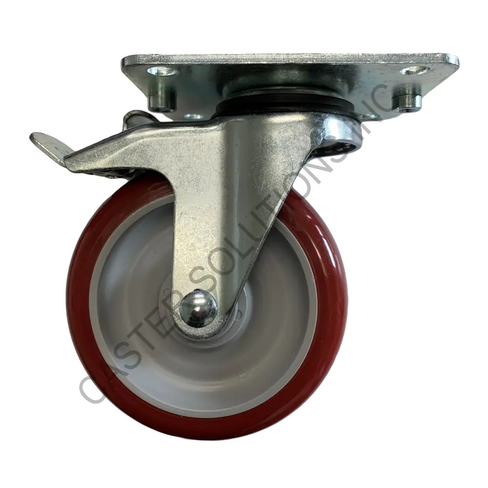 5" x 1.25" Creform Total-locking Plate Caster with Polymadic™ Wheel