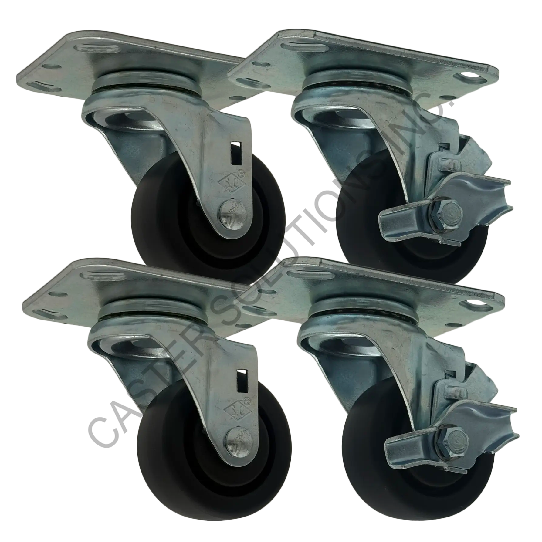 Traulsen CK3 Caster Kit · (4) Swivel Plate Casters - (2) w/ Brakes
