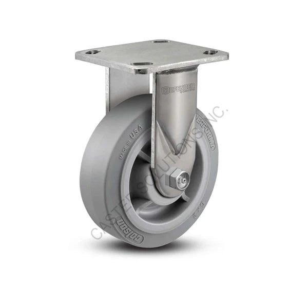 8" x 2" Rigid Stainless Plate Caster with Performa Wheel